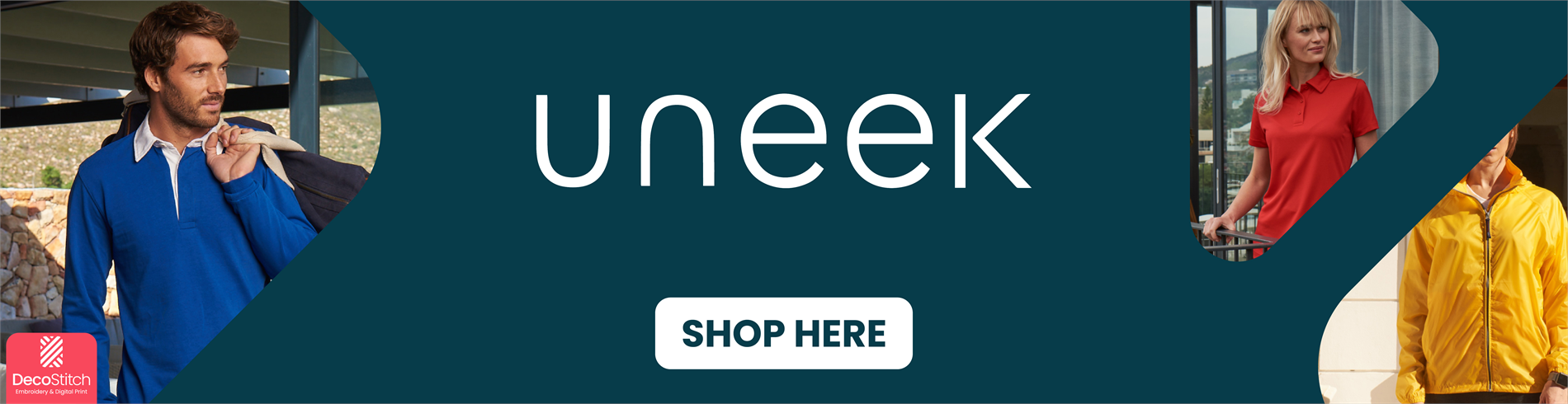 Decostitch are a leading supplier of UNEEK clothing throughout the UK.