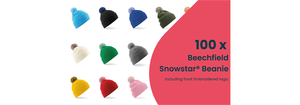 100 Snowstar® Beanies & FREE logo