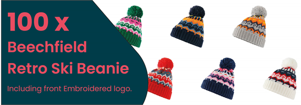 250 Beechfield Retro Ski Beanies & FREE logo