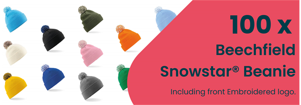 100 Snowstar® Beanies & FREE logo