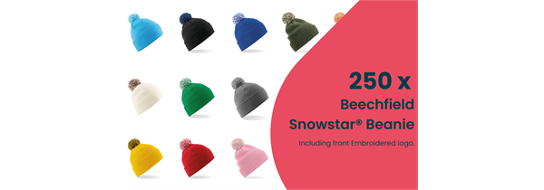 250 Snowstar® Beanies & FREE logo