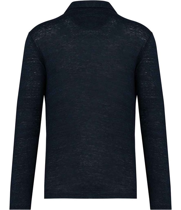 Spasso Long Sleeve Linen Polo Shirt