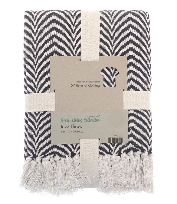 Recycled mixed-fabric throw