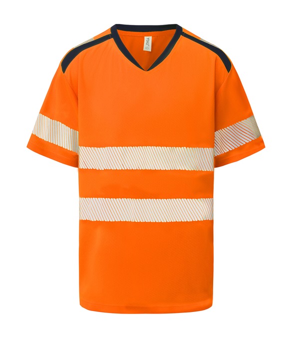 Hi-vis mandarin collar comfort trim t-shirt (HVJ430)