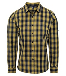 Women's Mulligan check cotton long sleeve shirt
