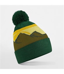 Mountain peaks pom pom beanie
