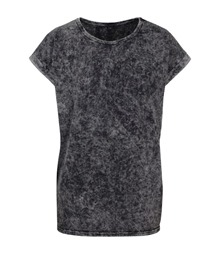 Women's acid washed extended shoulder tee