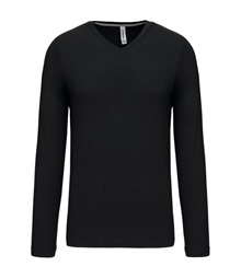 Men's long-sleeved V-neck T-shirt