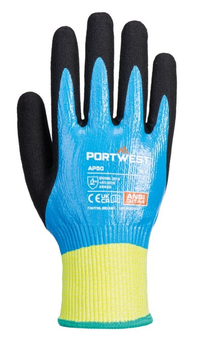 Cut D13 Nitrile aqua gloves (AP50)